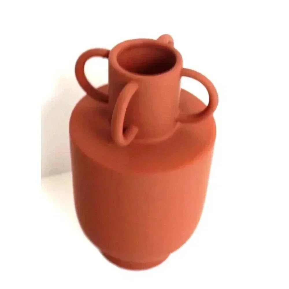 Vintage Rustic Navjo (Terracotta) Modern Art Ceramic Orange Flower Vase